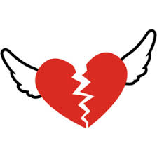 Un coeur rouge bris&eacute; en deux, ...